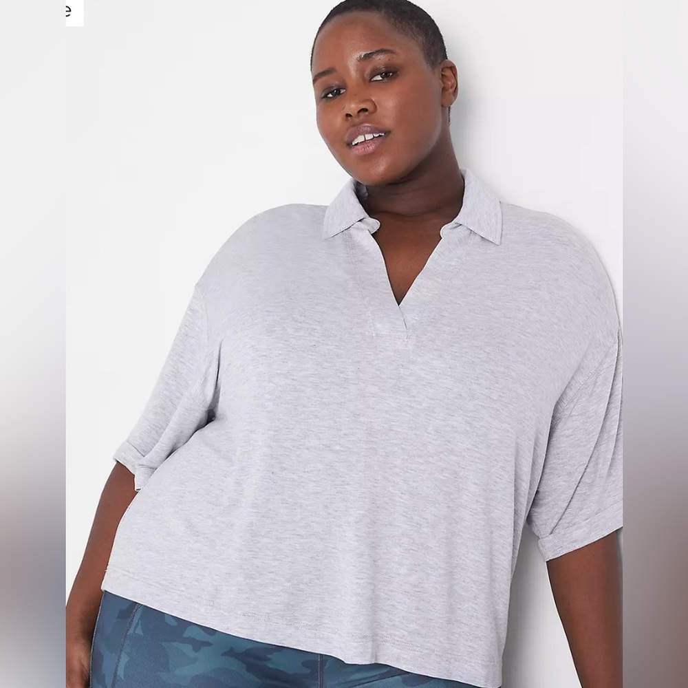 EXCELLENT CONDITION!! BARELY WORN!! Lane Bryant cropped polo!!! Size 18/20